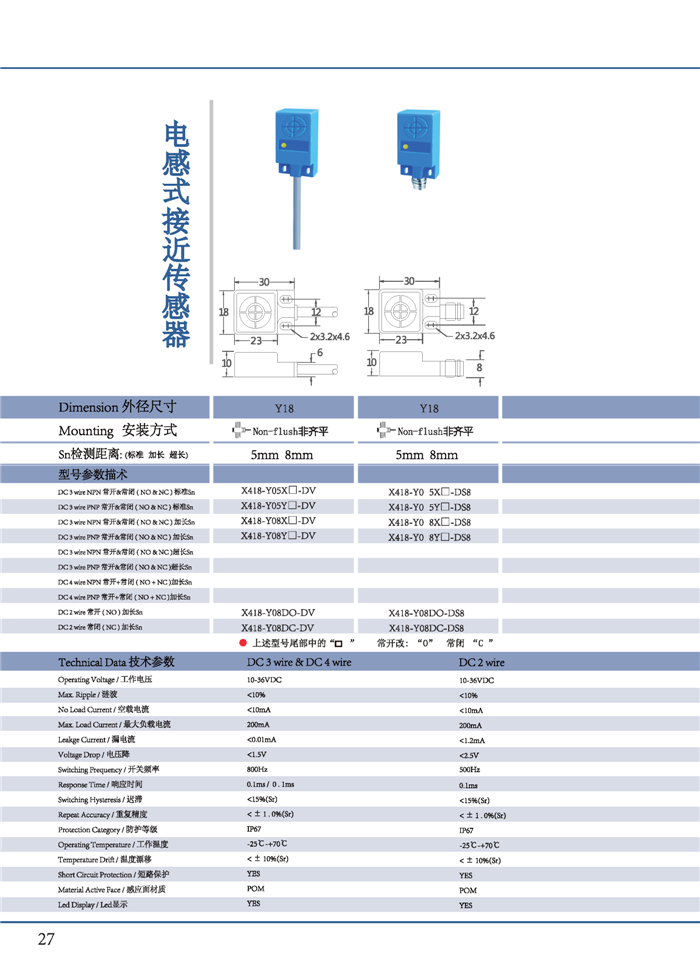 方形接近传感器