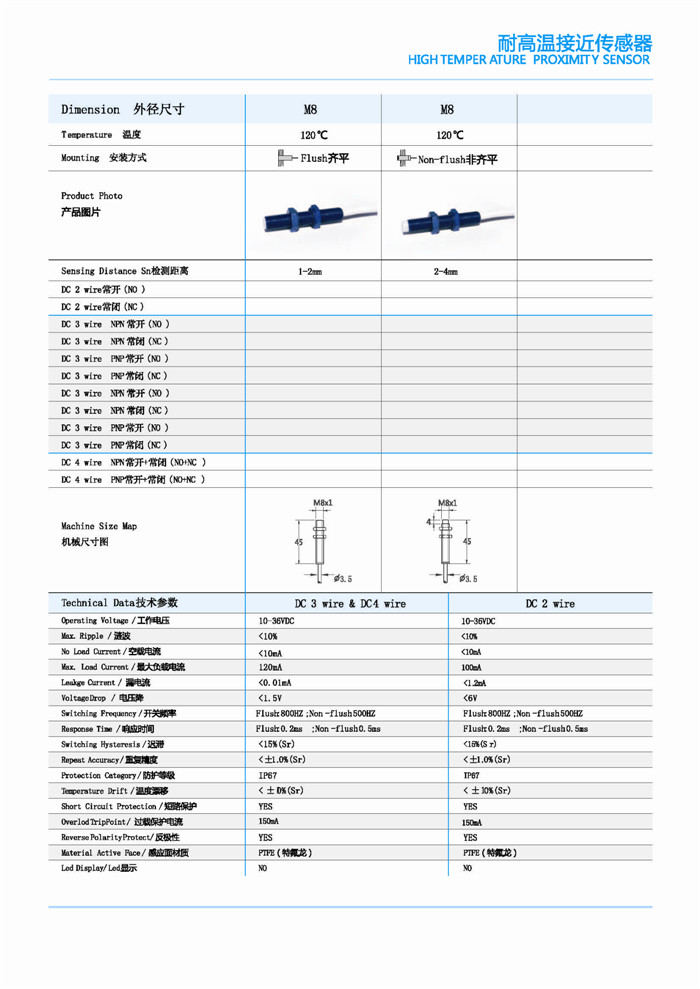 耐高温接近传感器